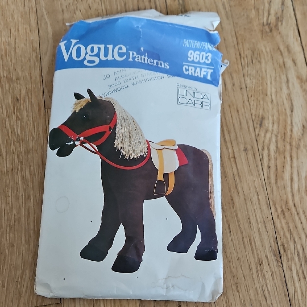 Vogue Pattern 9603 Craft: Pony And Saddle